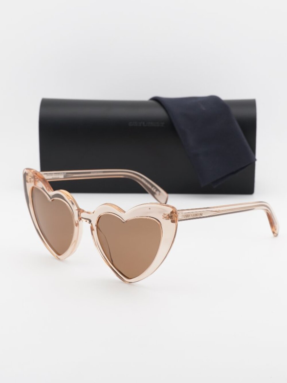 Saint Laurent SL181 LOU LOU 020 Heart Sunglasses - Nude / Brown